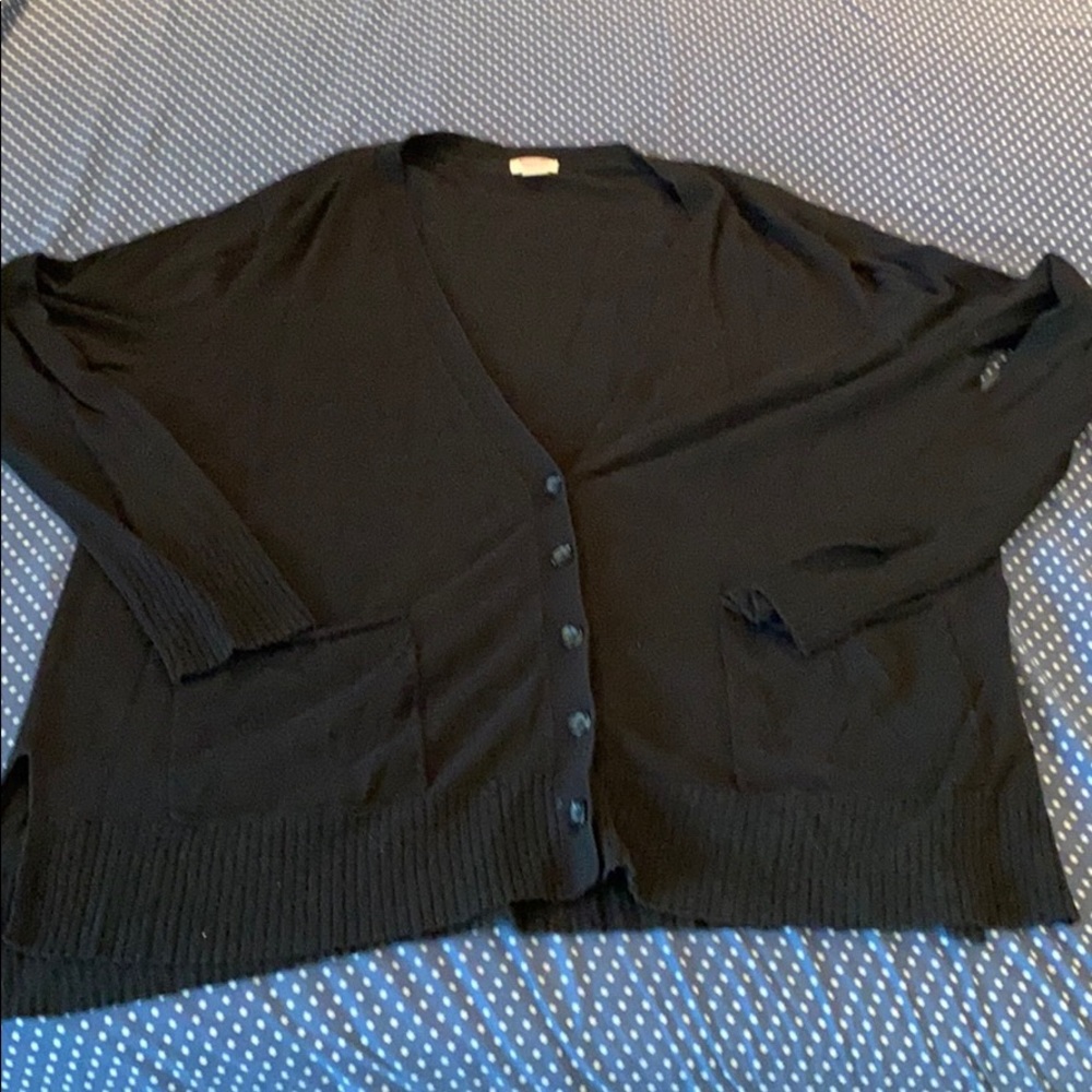 Black button up sweater